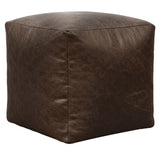 Cube Shape Leather Foot Rest Stool Pouffe Footstools