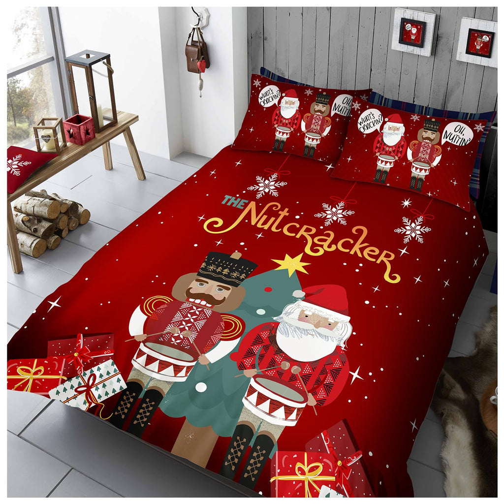 Nutcracker Christmas Single Duvet Cover Set | Festive Christmas Bedding