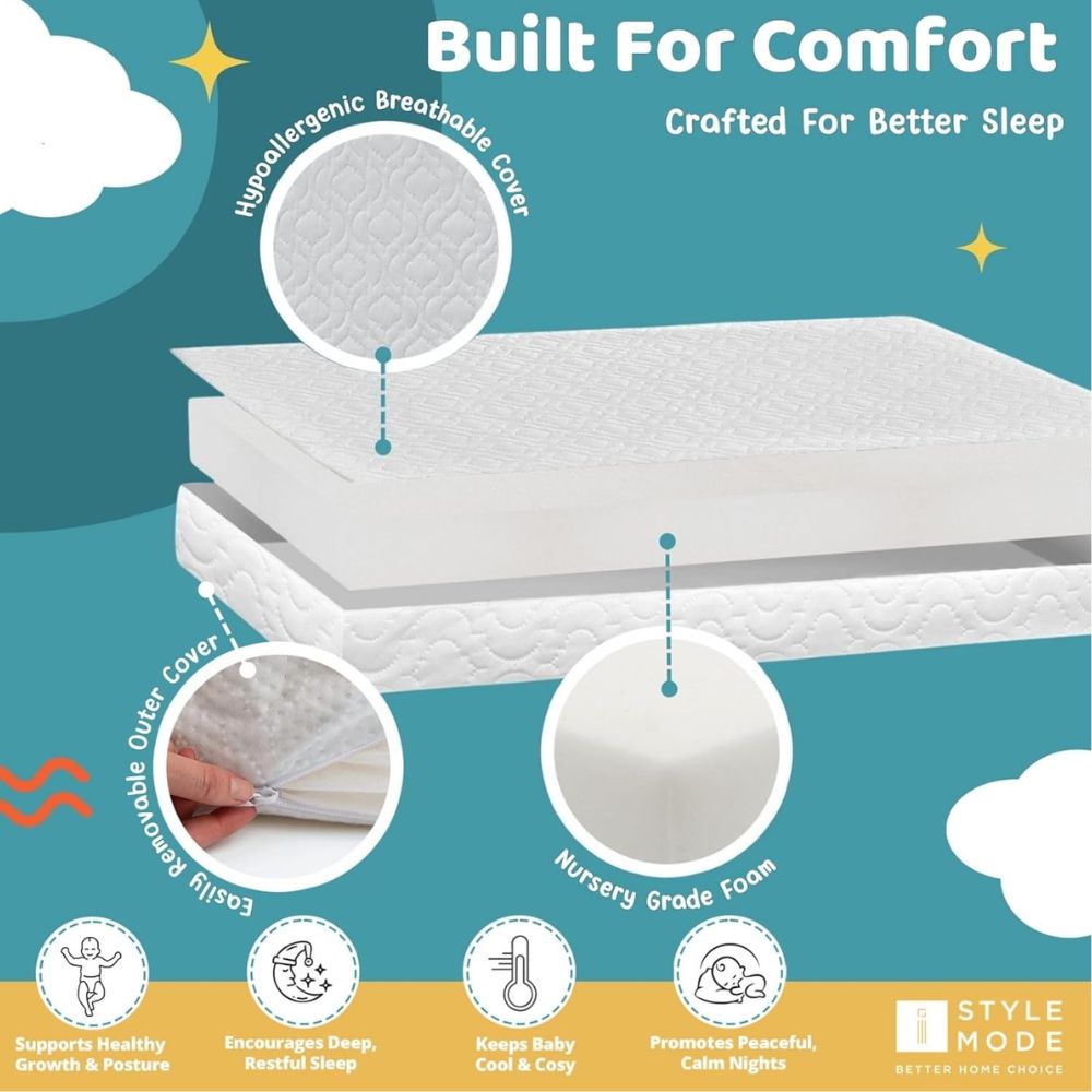 Quilted Waterproof Cot Bed Mattresses 130cm x 80cm