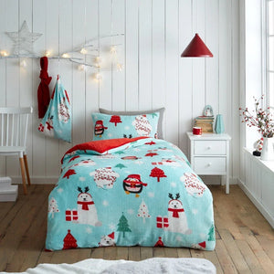 XMAS Frosty Friends Christmas Duvet Cover | Festive Bedding Online UK