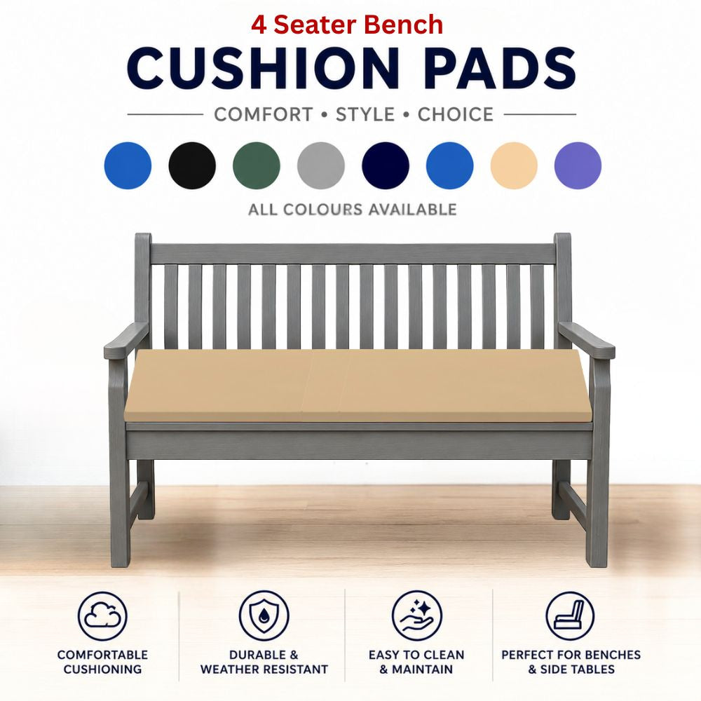 Garden 4 Seater Bench Cushion Pads