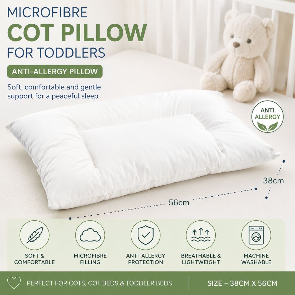 Microfibre Cot Pillow for Toddlers