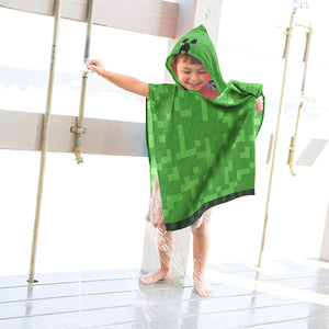 Minecraft Creeper Kids Hooded Poncho