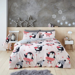 Penguin Love Christmas Reversible Duvet Cover – Soft & Cosy | iStyleMode UK