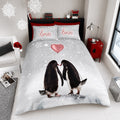 Penguin Love Xmas Snuggle Double Duvet Cover Set