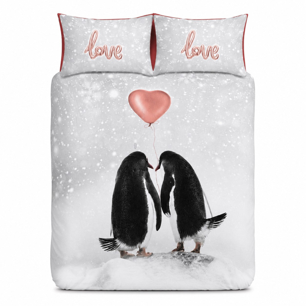 Penguin Love Xmas Snuggle Double Duvet Cover Set