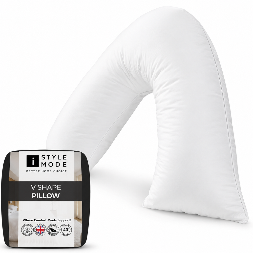 V Shaped Pillow with Pillowcase I Orthopaedic Neck I Back & Shoulder Support I Nursing & Maternity Pillow