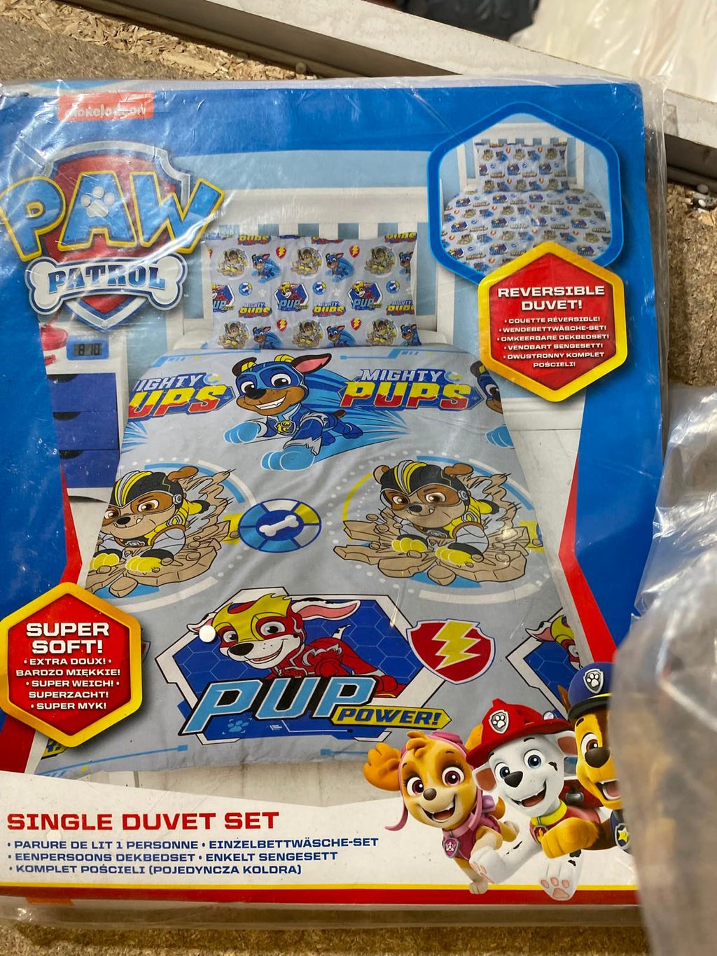 Kids Paw Patrol Reversible Poly Cotton Single Duvet Cover Bedding Set