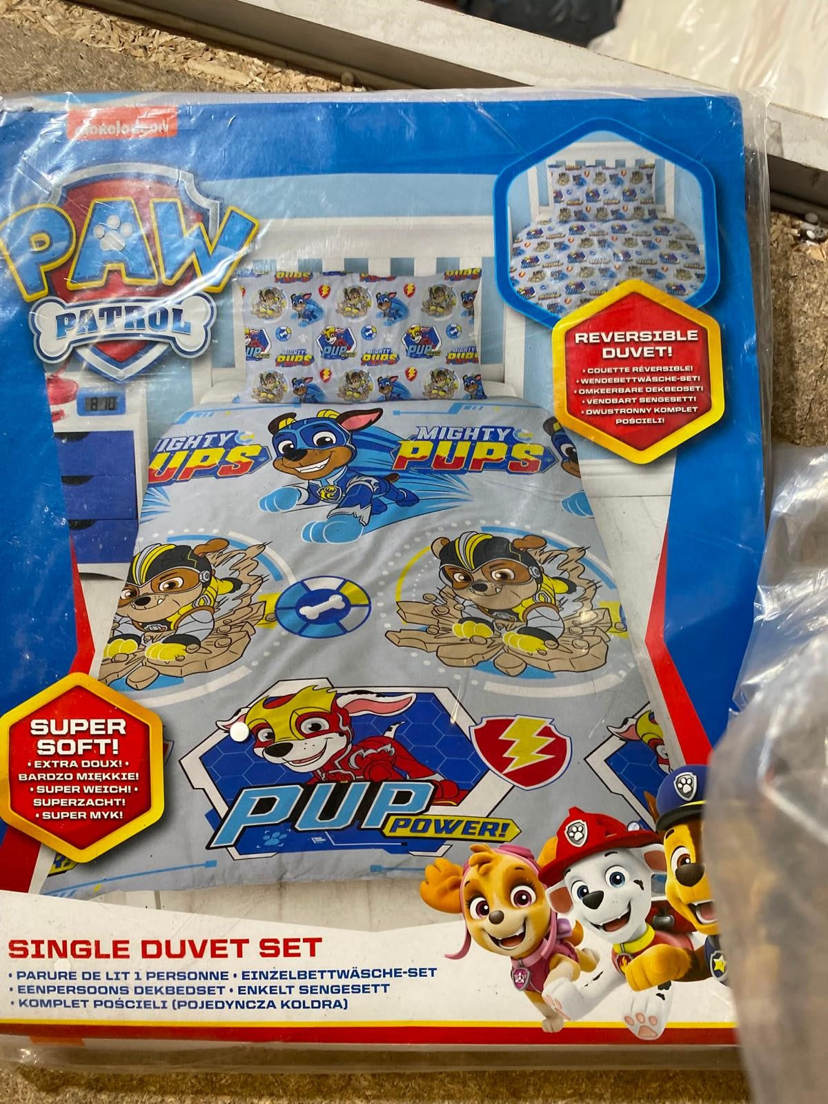 Kids Paw Patrol Reversible Poly Cotton Single Duvet Cover Bedding Set