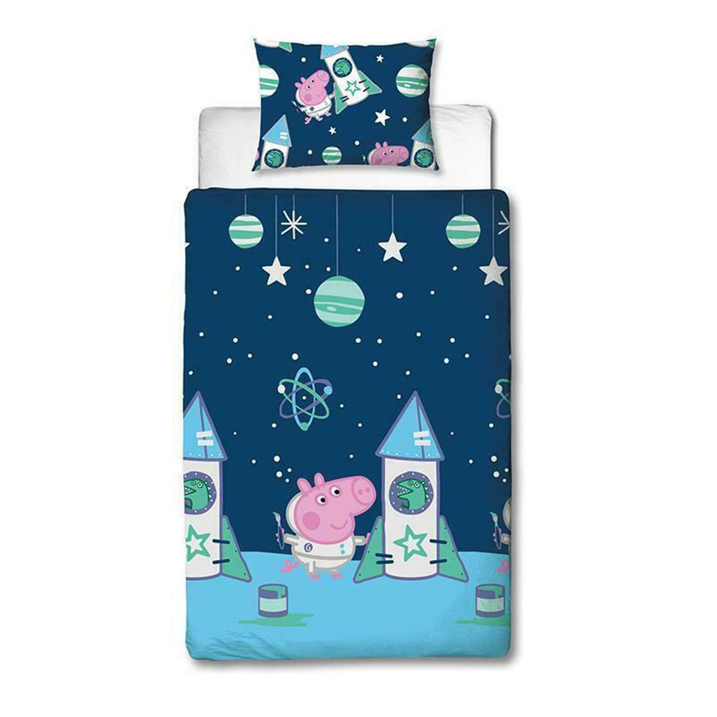 Reversible Peppa Pig Space Rocket Single Duvet Cover Set