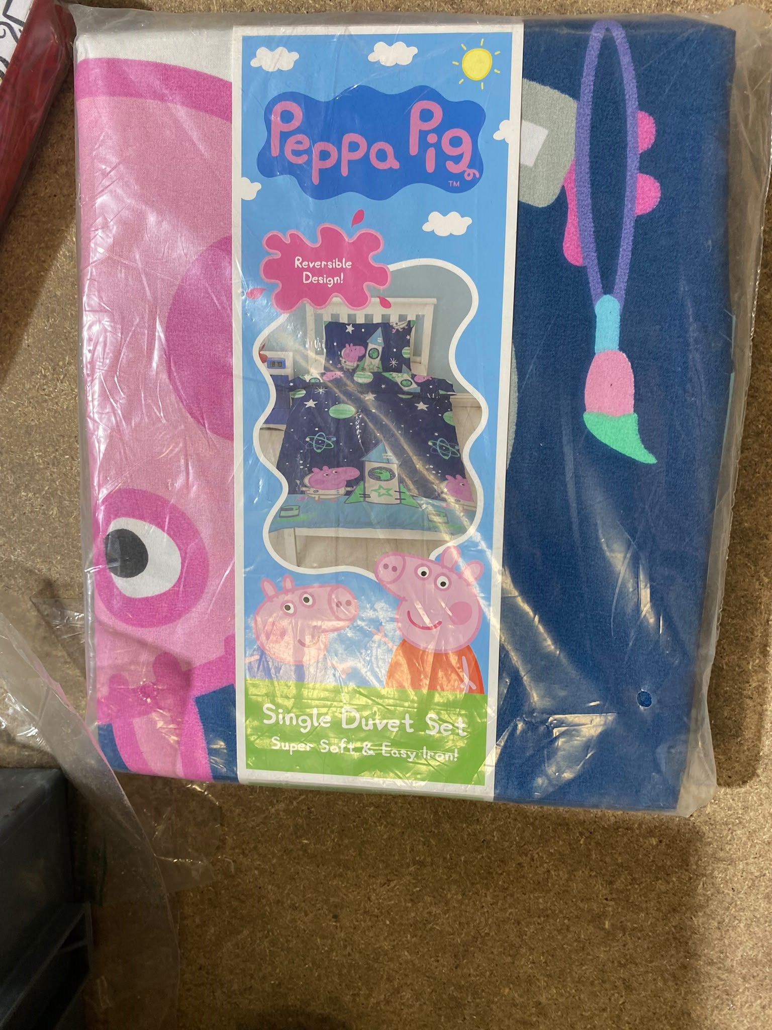 Reversible Peppa Pig Space Rocket Single Duvet Cover Set