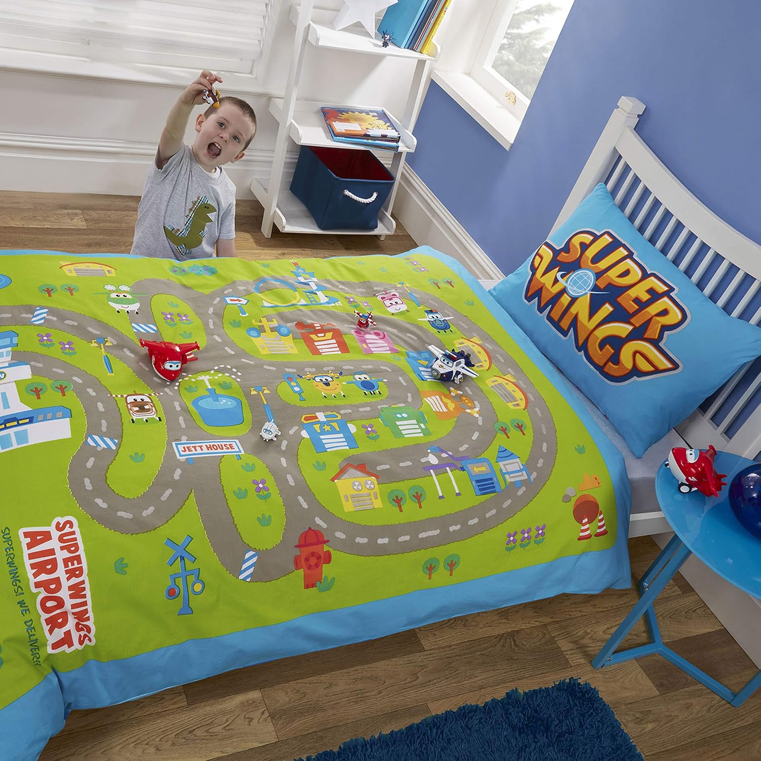 Reversible Super Wings Single Duvet Cover Set