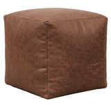 Cube Shape Leather Foot Rest Stool Pouffe Footstools