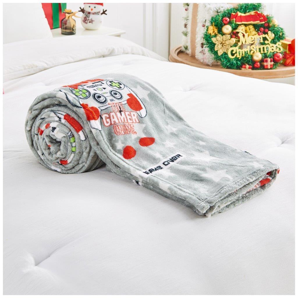 Christmas The Gamer Gnome Fleece Throw Blanket