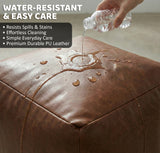 Cube Shape Leather Foot Rest Stool Pouffe Footstools