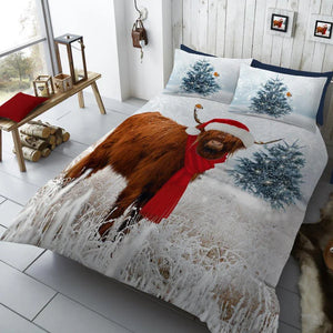 Shop Winter Highland Cow XMAS Duvet Cover | Christmas Sale – Limited Stock | iStyleMode