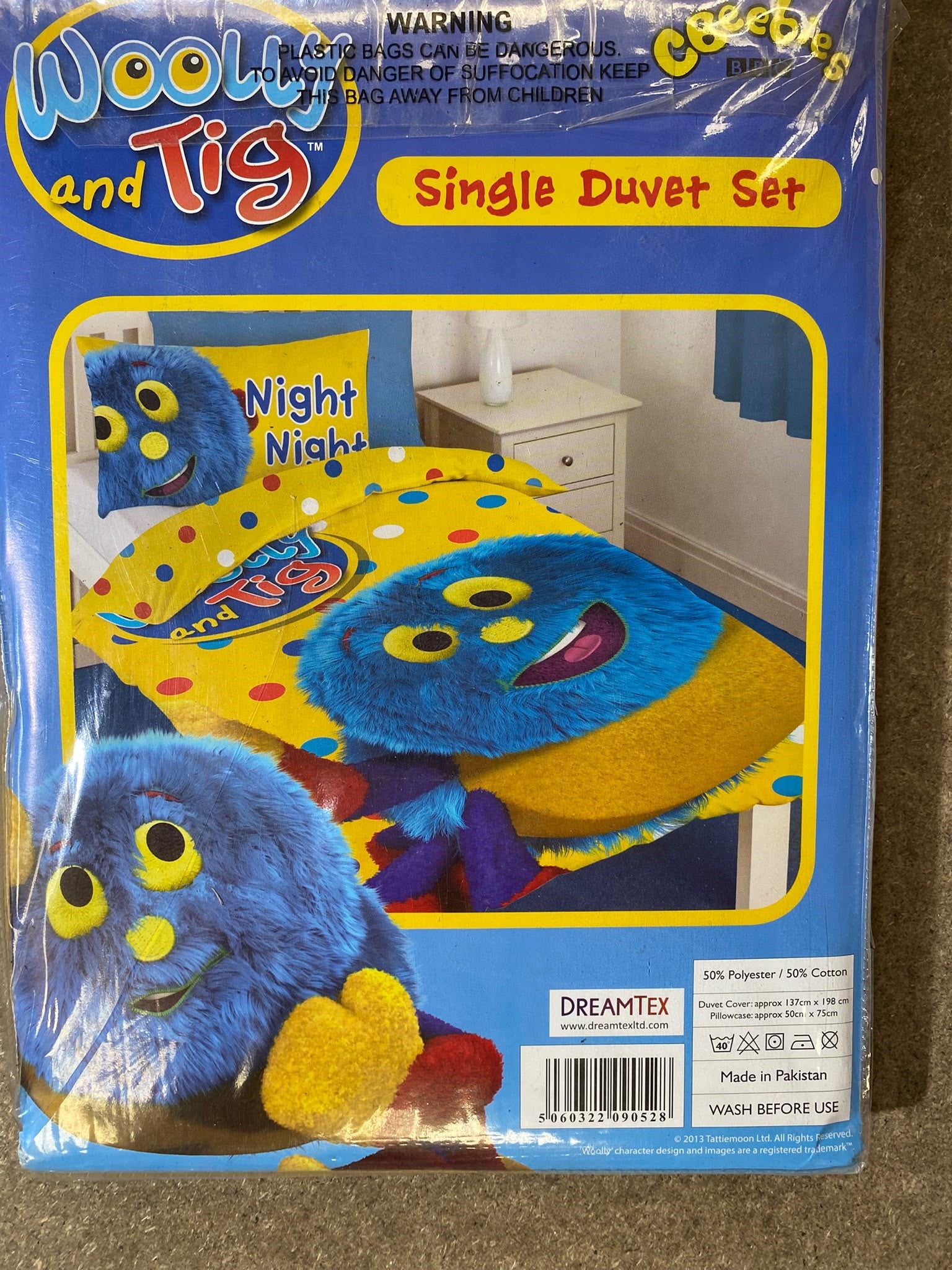 Woolly and Tig Single Duvet Cover Set with Pillowcase