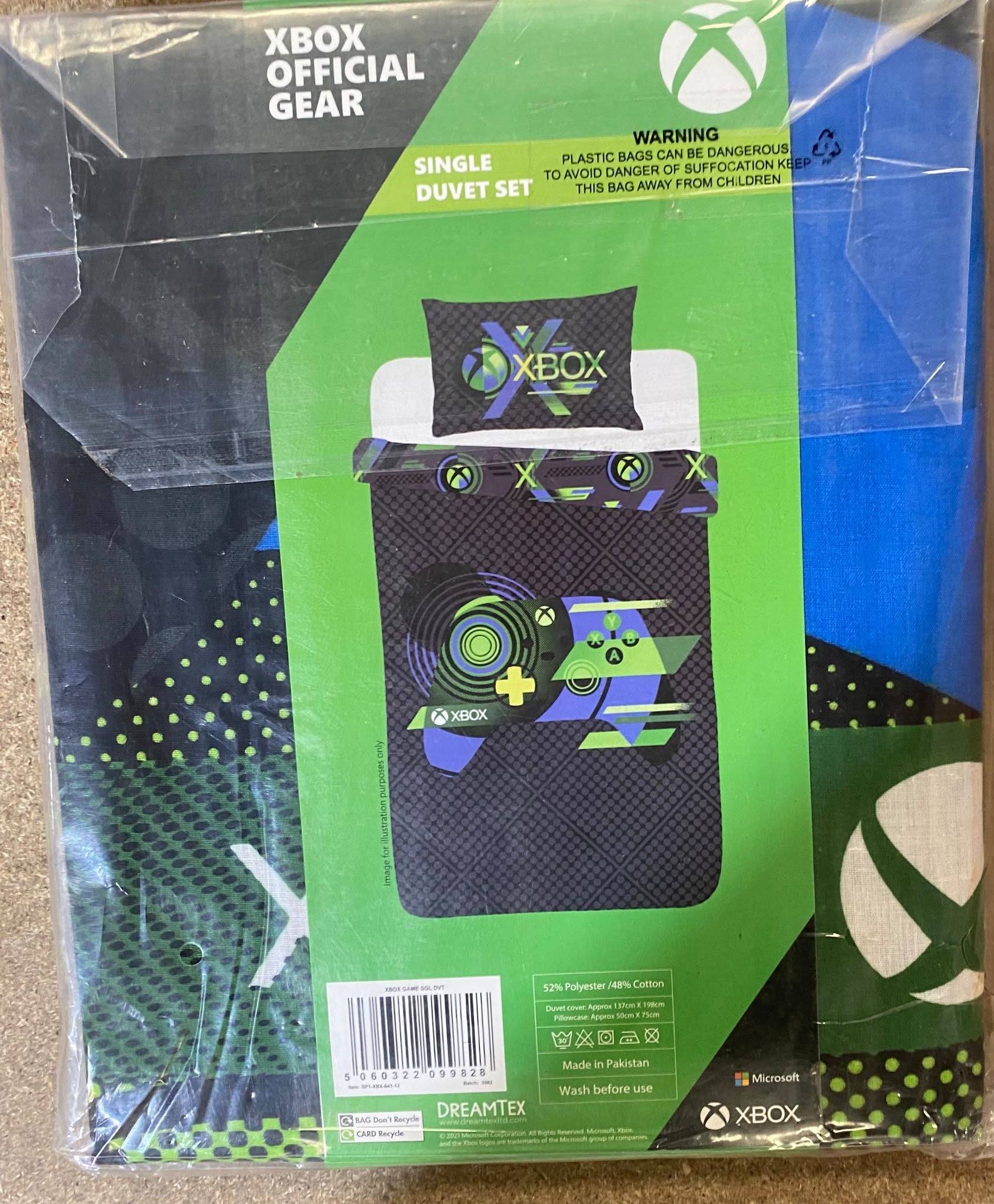 Reversible Xbox Single Duvet Cover Set with Pillowcase