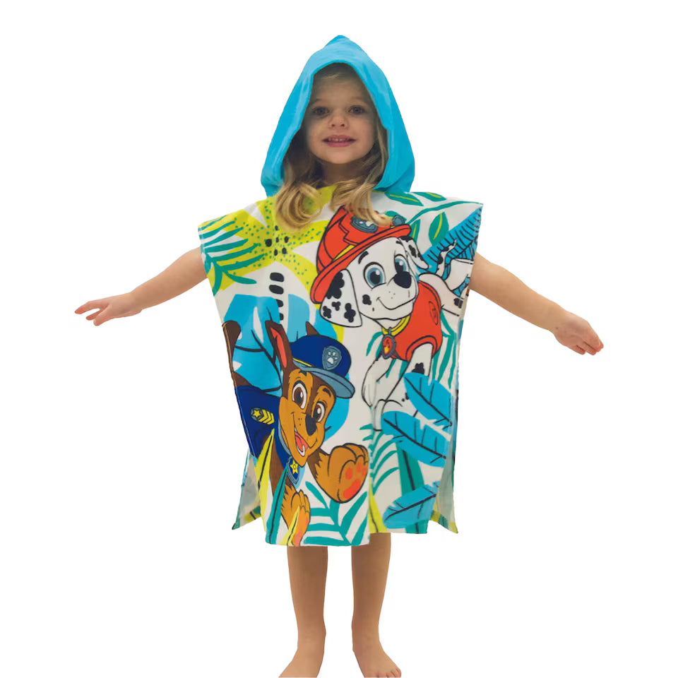 PAW Patrol Jungle Kids Hooded Poncho Towel (50cm x 115cm)