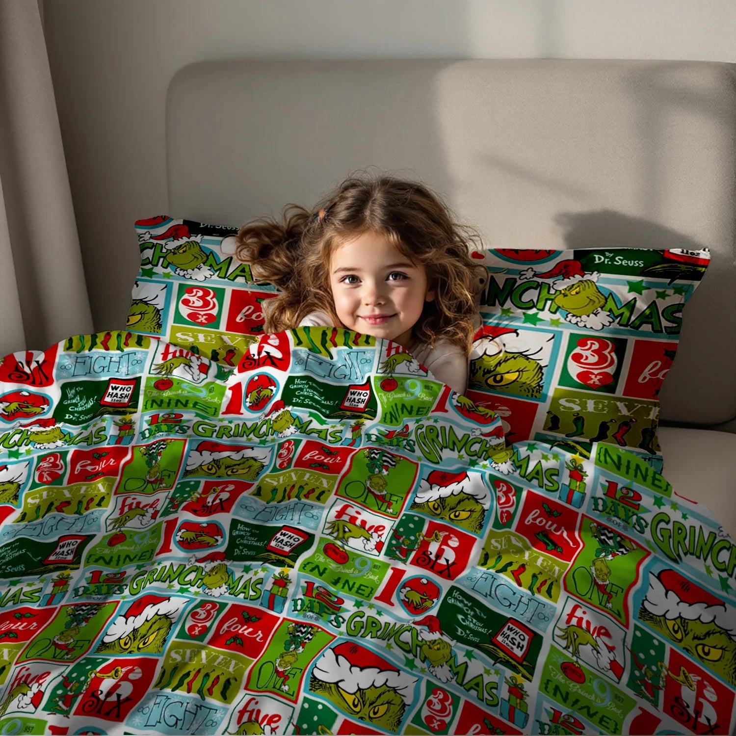 The Grinch Dr. Seuss Christmas Microfibre Duvet Cover