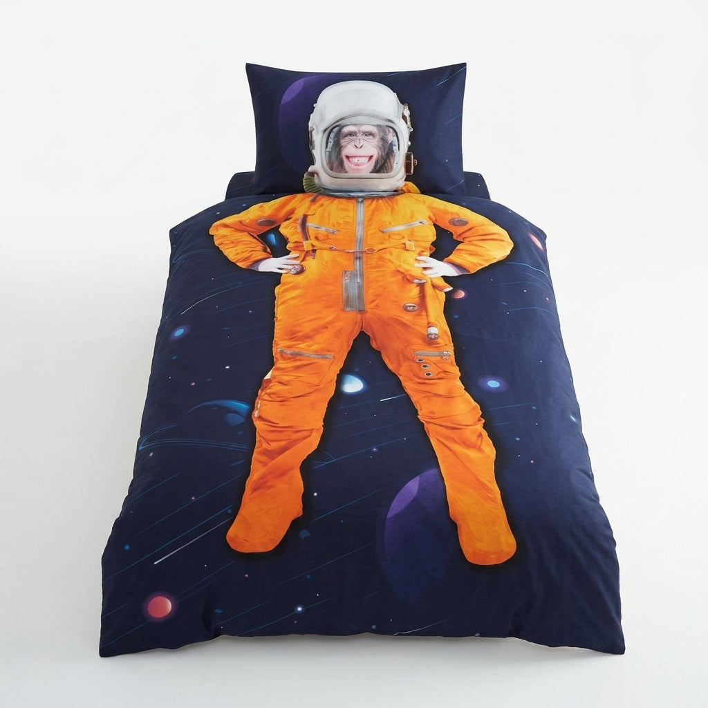 Youngun's Space Chimp Single Duvet Cover Set with Pillowcase