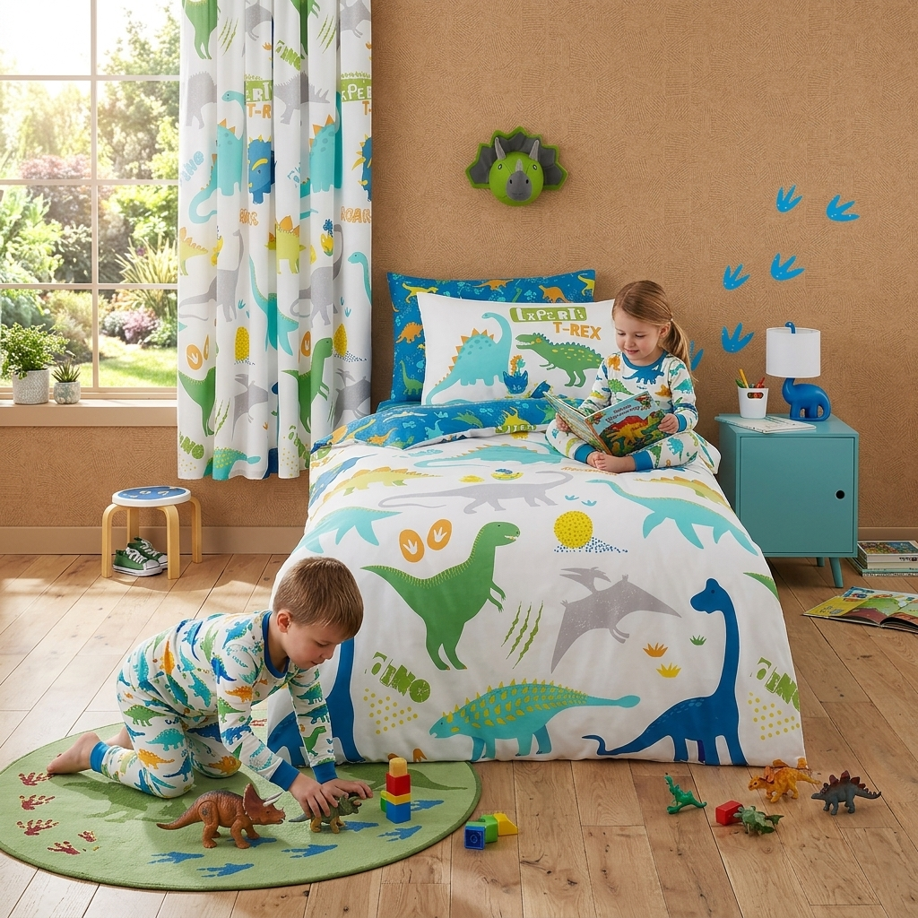 Reversible Dinosaur Multi Single Bed Duvet Cover