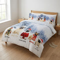 Christmas Reversible Double Duvet Cover Set | Festive Pug Bedding