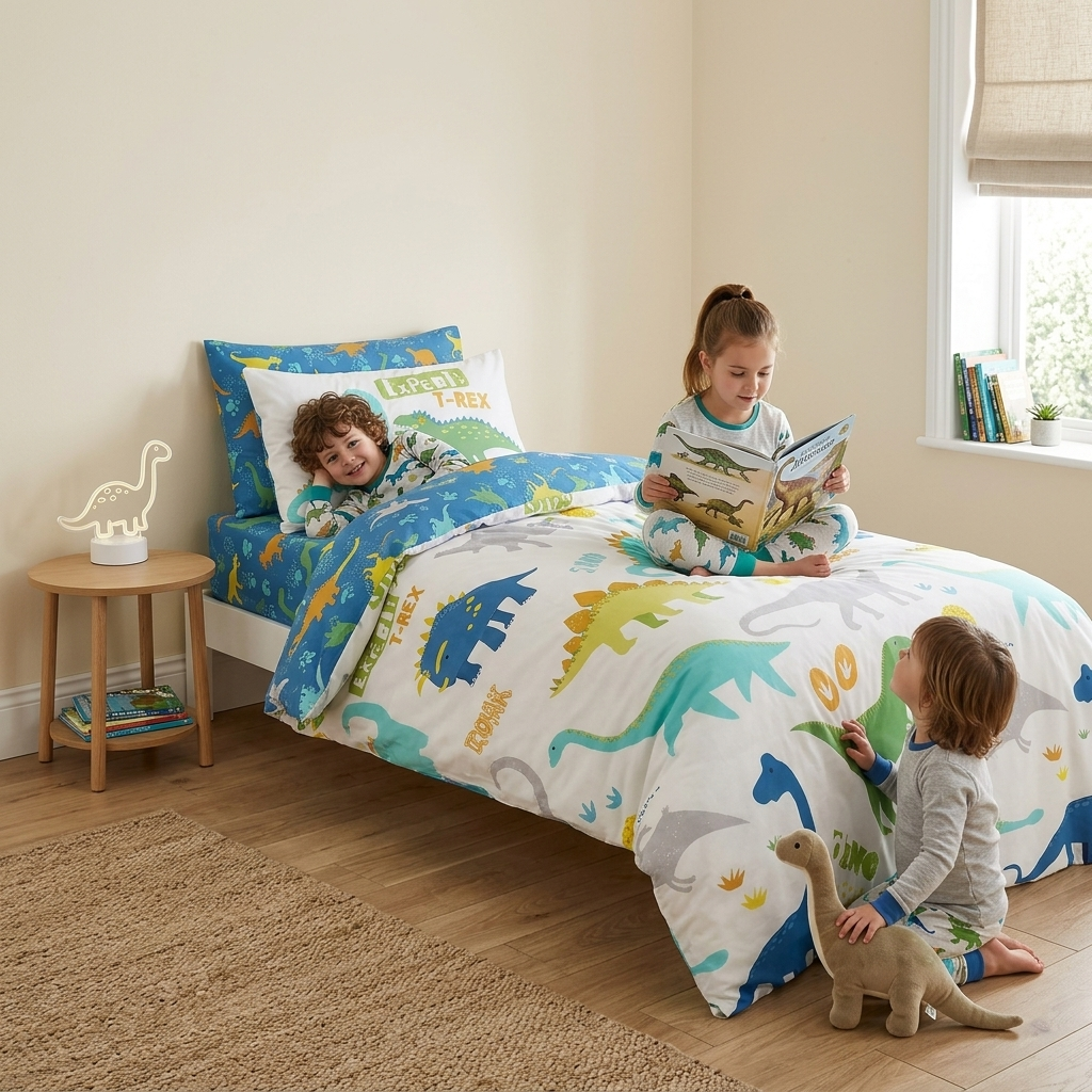 Reversible Dinosaur Multi Single Bed Duvet Cover