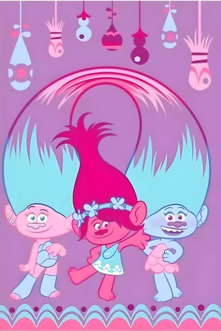 Trolls Glow Kids Fleece Throw Blanket
