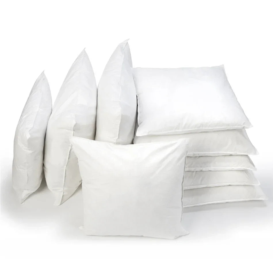 Pack Of 4 Hollowfibre Cushion Pads – Extra Filled Square Inner Inserts, White, Plain, For Sofa Or Bedroom