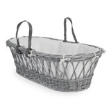 Wicker Moses Basket with leather look handle