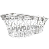 Wicker Moses Basket with leather look handle