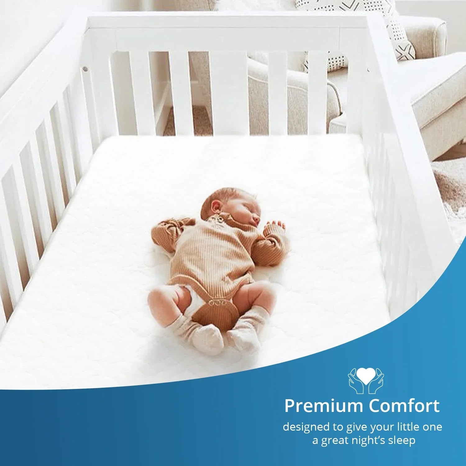 Quilted Waterproof Cotbed Mattresses 140 x 70cm