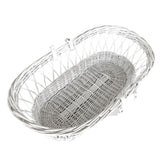 Wicker Moses Basket with leather look handle