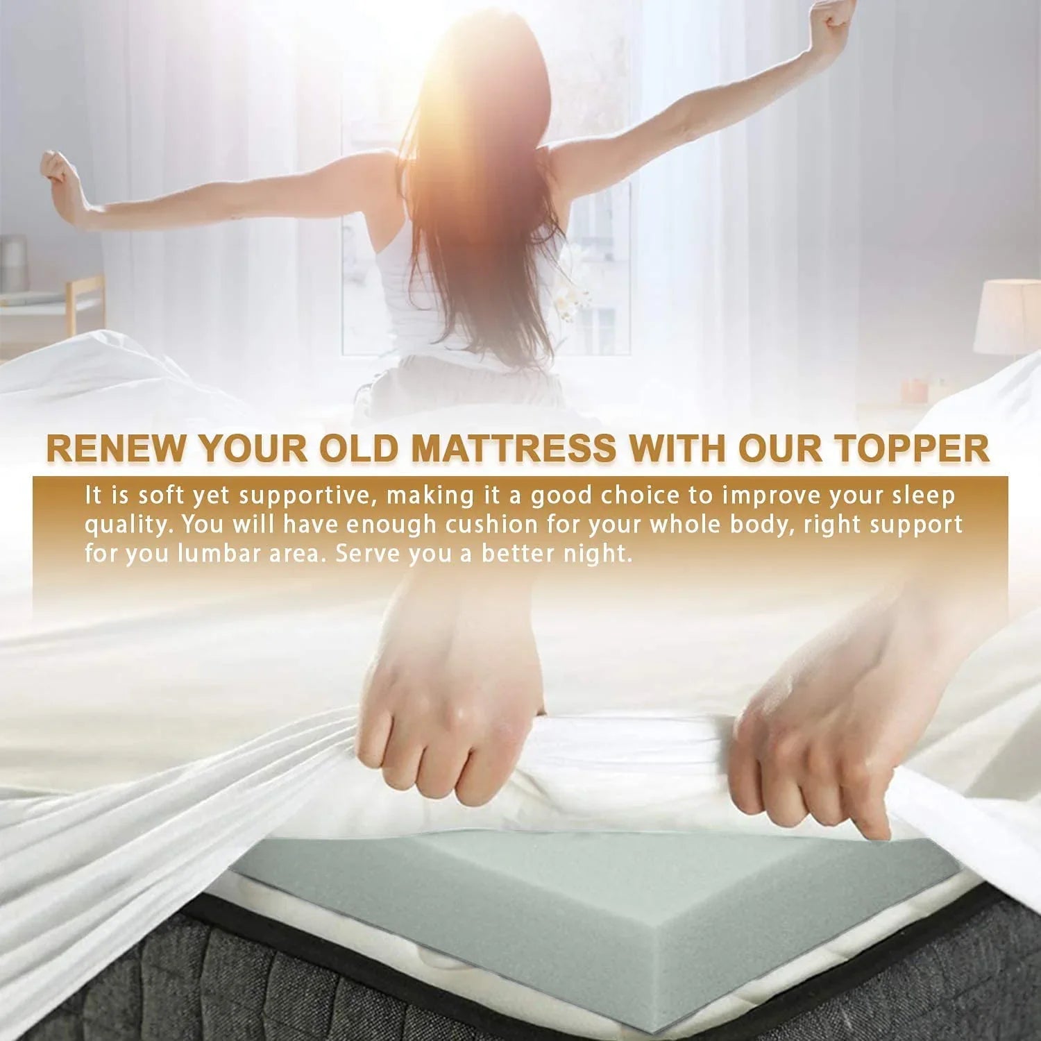 Cool Gel Infused Memory Foam Mattress Topper