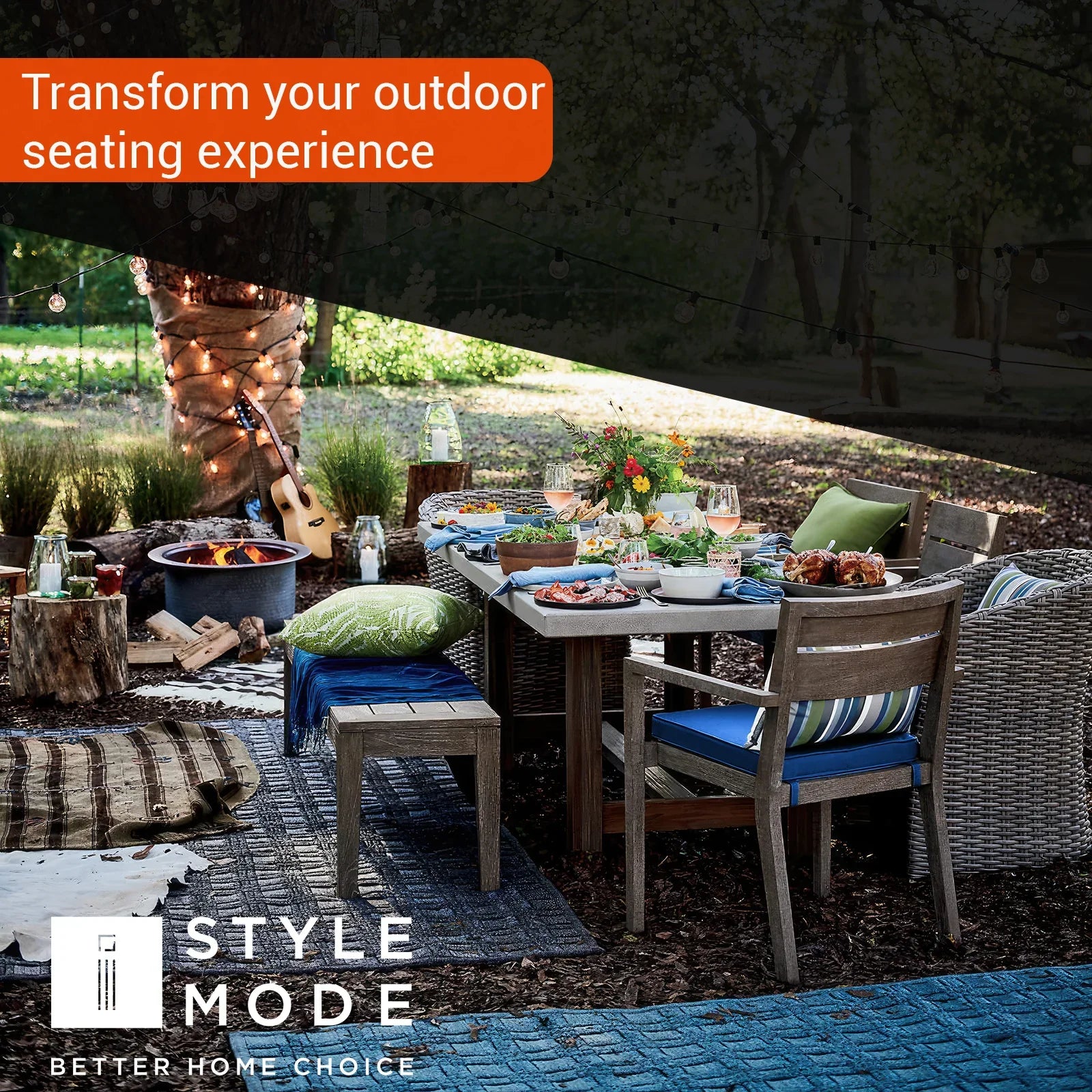 Outdoor Chair Seat Pads with Tie