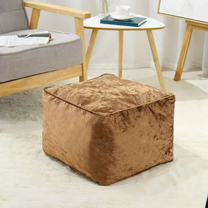 Buy Crush Velvet Bean Bag Cube Foot Rest Stool Pouffe Ottoman online | iStylemode