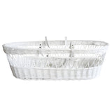 Wicker Moses Basket with leather look handle