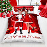 XMAS Santa Selfie Duvet Cover