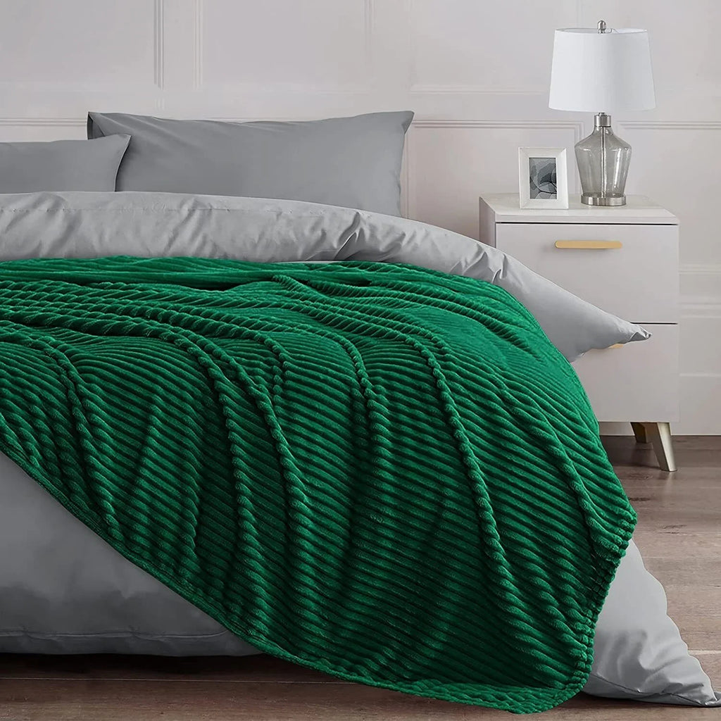 Luxury Corduroy Faux Fur Fleece Throw 150cm x 200cm