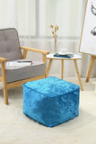 Crush Velvet Bean Bag Cube Foot Rest Stool Pouffe Ottoman