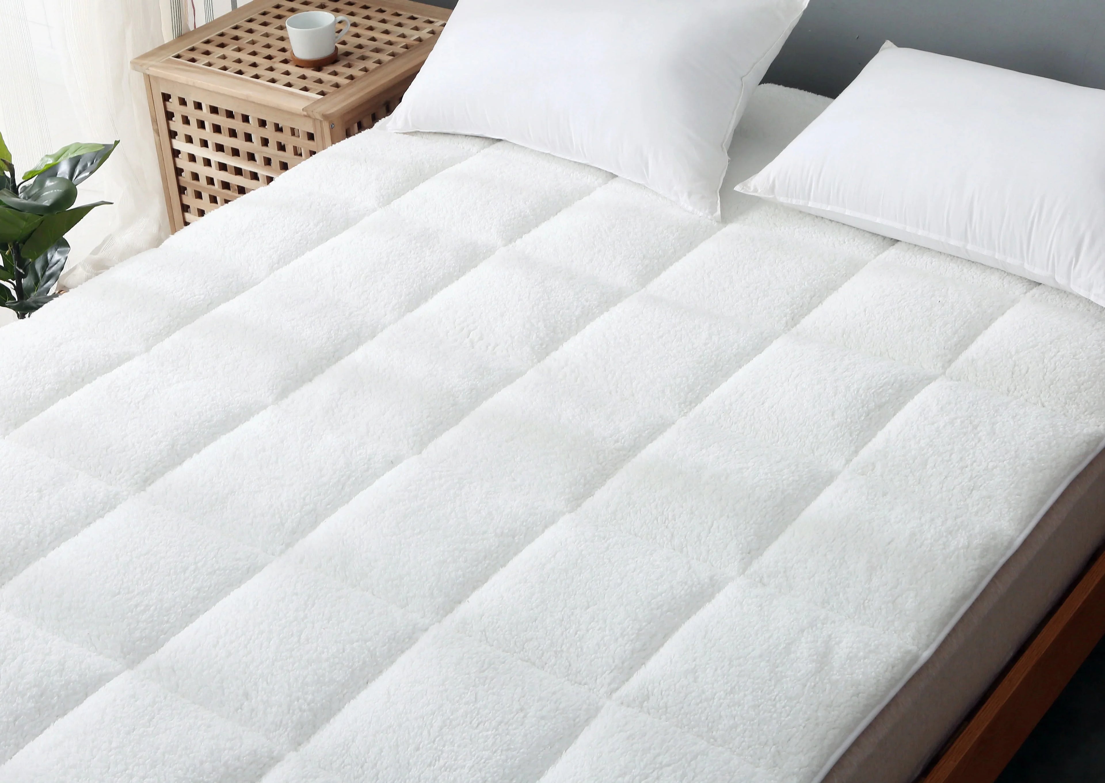 Sheepskin Sherpa Fleece Mattress Topper